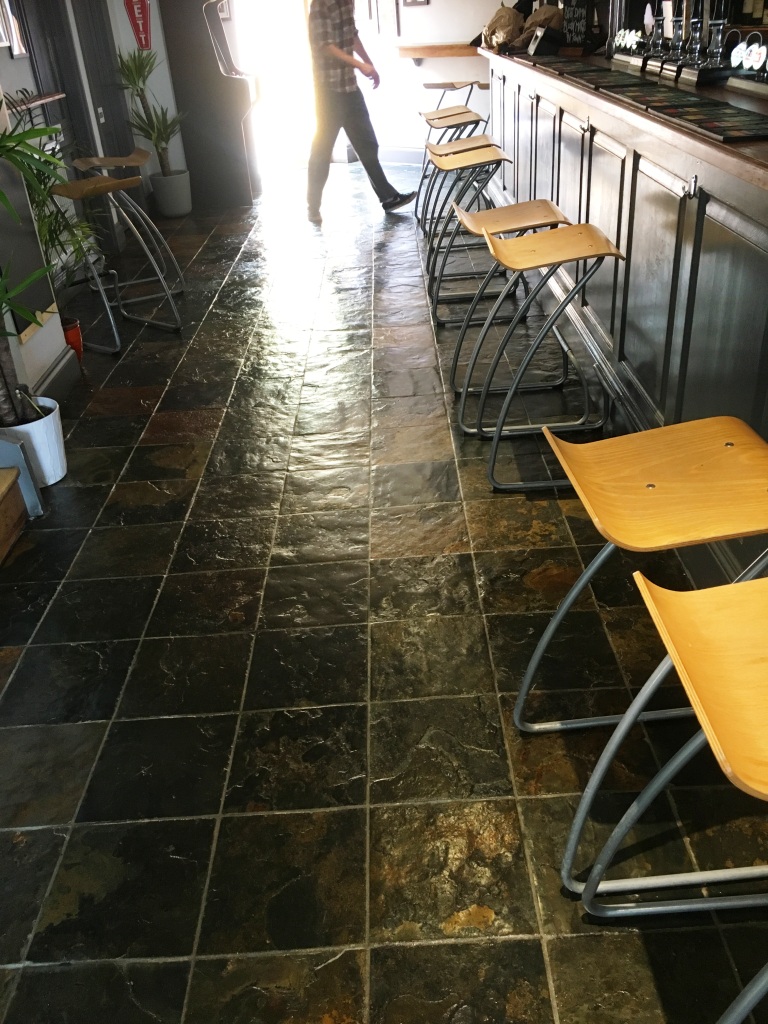 Slate Tiled Floor After Restoration in Leamington Spa Pub Restaurant