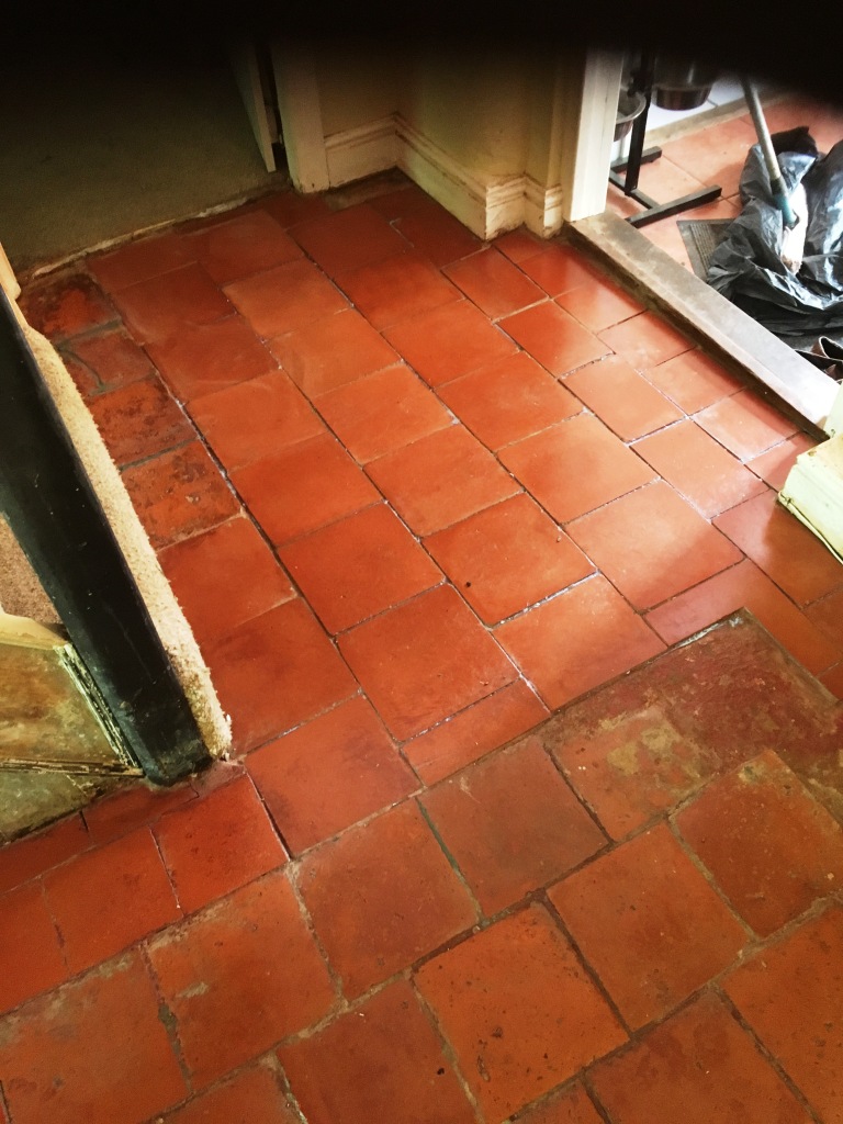 Quarry Tiled Floor Thatched Cottage in Rugby After