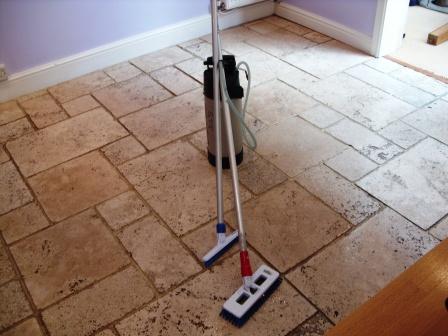 Limestone Floor - Before Restoration