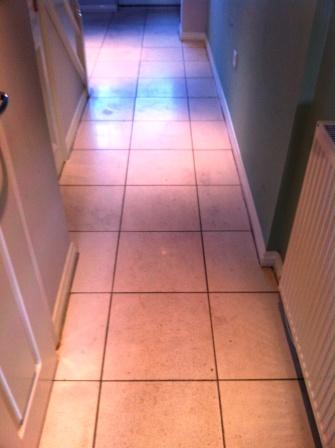 Limestone Floor Before Clean and Repolish