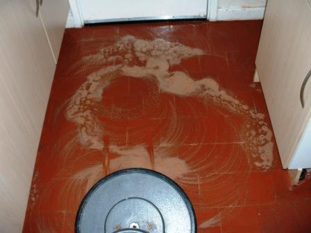 Quarry Tile Floor Rugby - During Restoration
