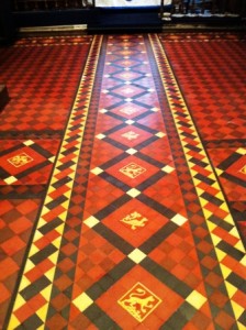 Victorian Tiled Church Floor after Tile Cleaning and Sealing