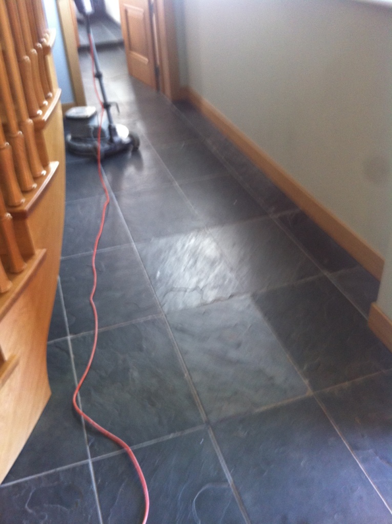 Slate Hallway Before Cleaning