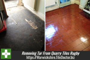 Removing Tar from Quarry Tiles in Rugby