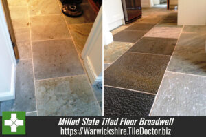 Milled Slate Tiled Floor Cleaned and Sealed in Broadwell