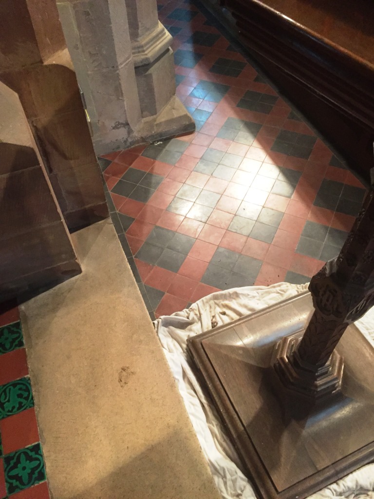 Victorian Floor Tiles Frankton Church Before Cleaning