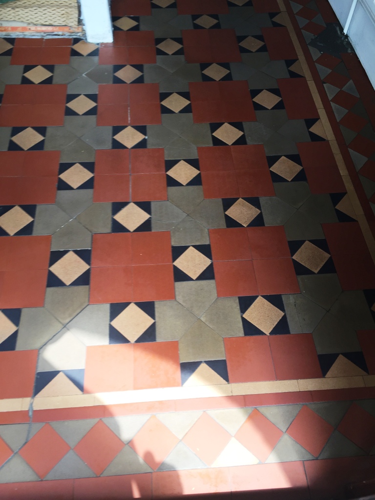 victorian tiled floor after refurbishment in coundon