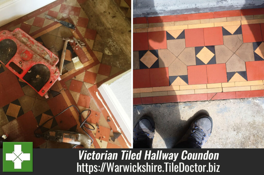 Original Victorian Tiled Hallway Restored in Coundon