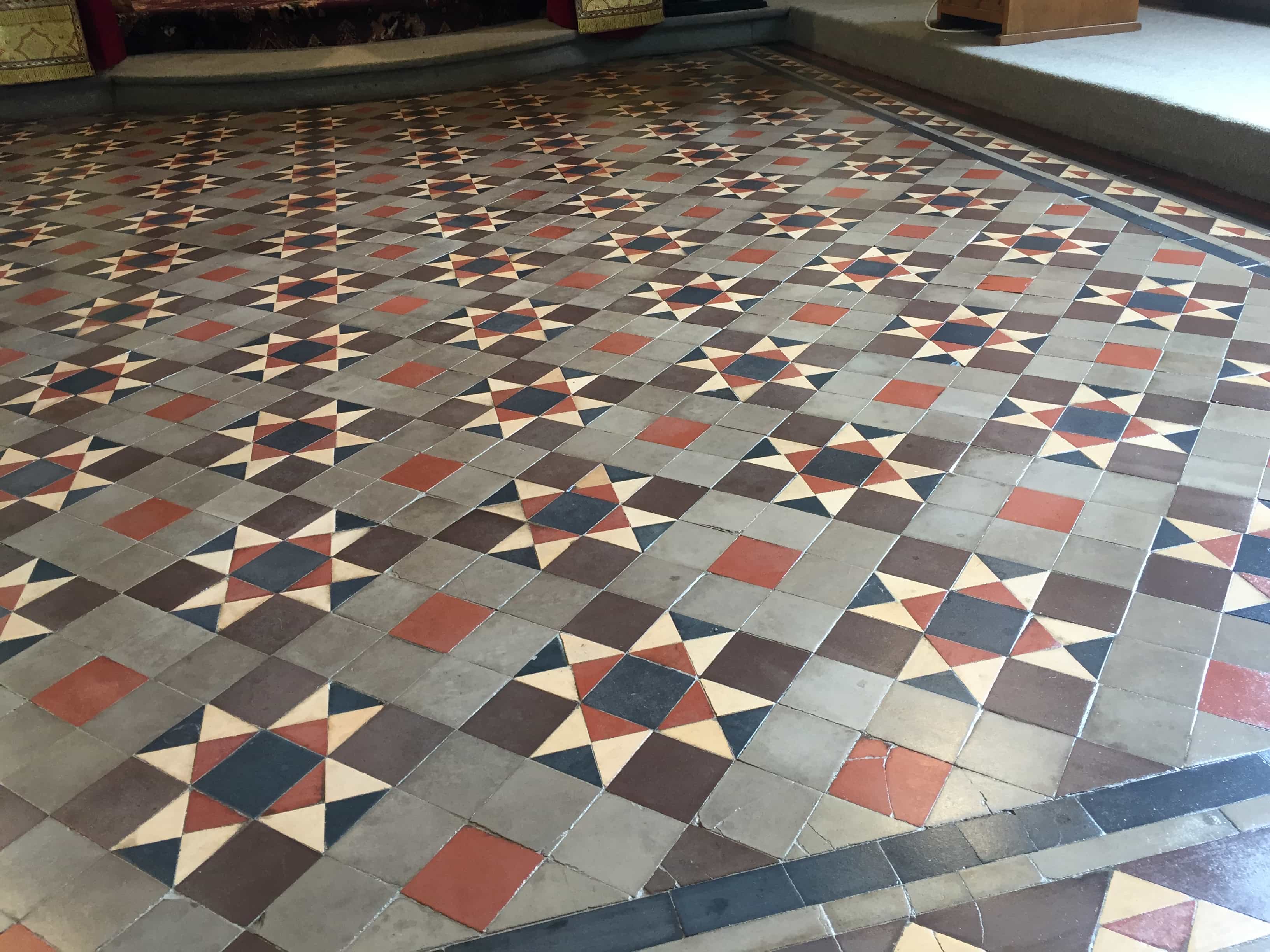 Renovating Old Church Tiles In Rugby Warwickshire