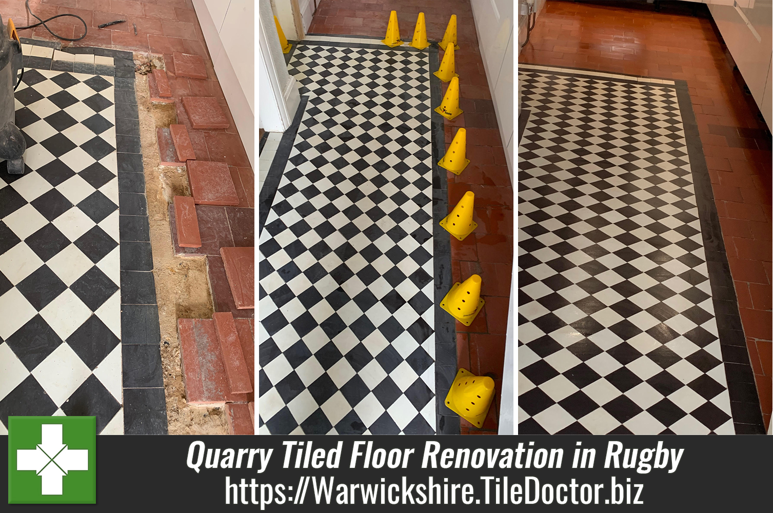 Quarry Tiled Kitchen Floor Tiles Before After Renovation Rugby