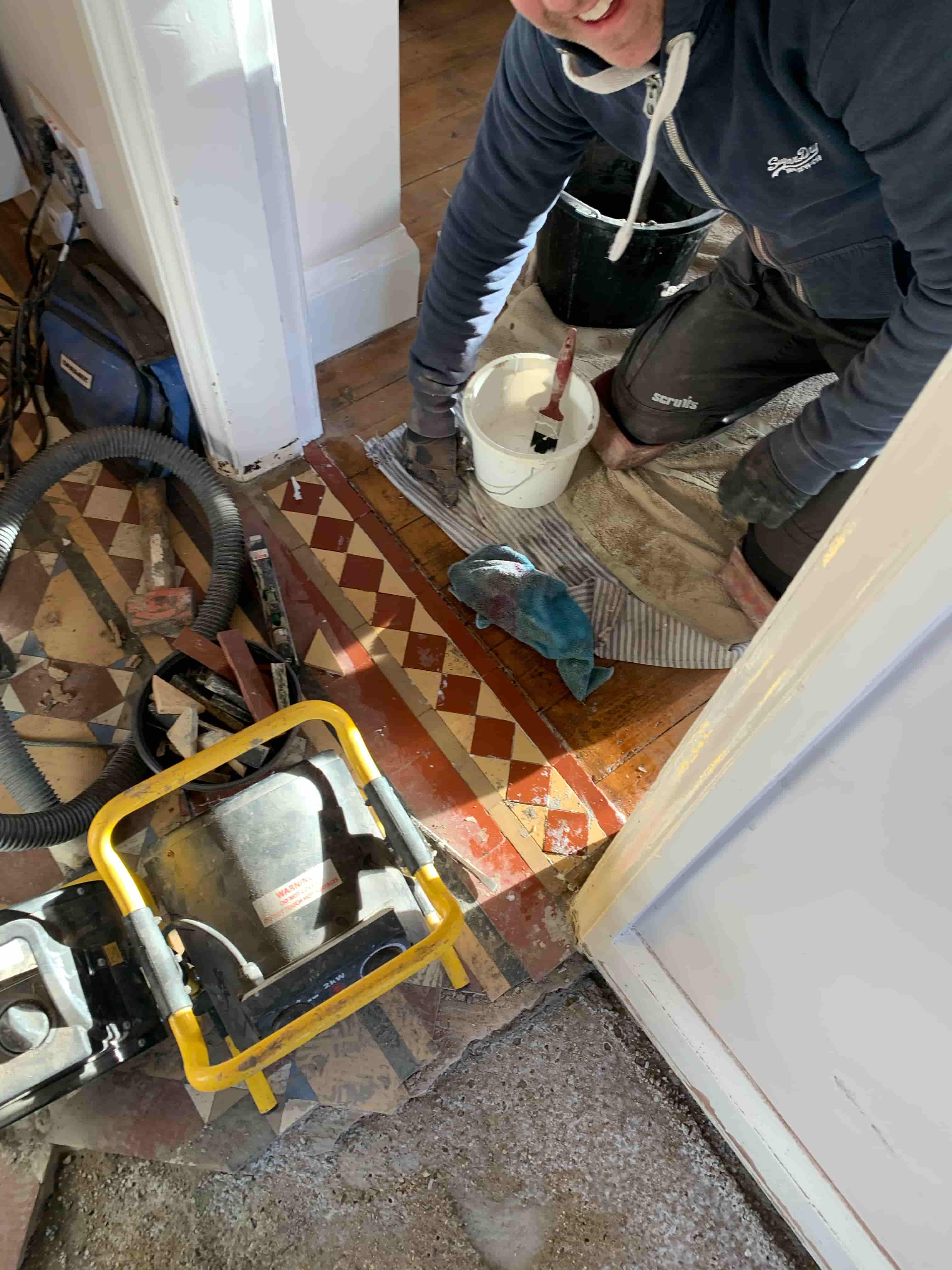 Victorian Hallway During Craven Dunnill Tile Rebuild Stoke Golding Nuneaton