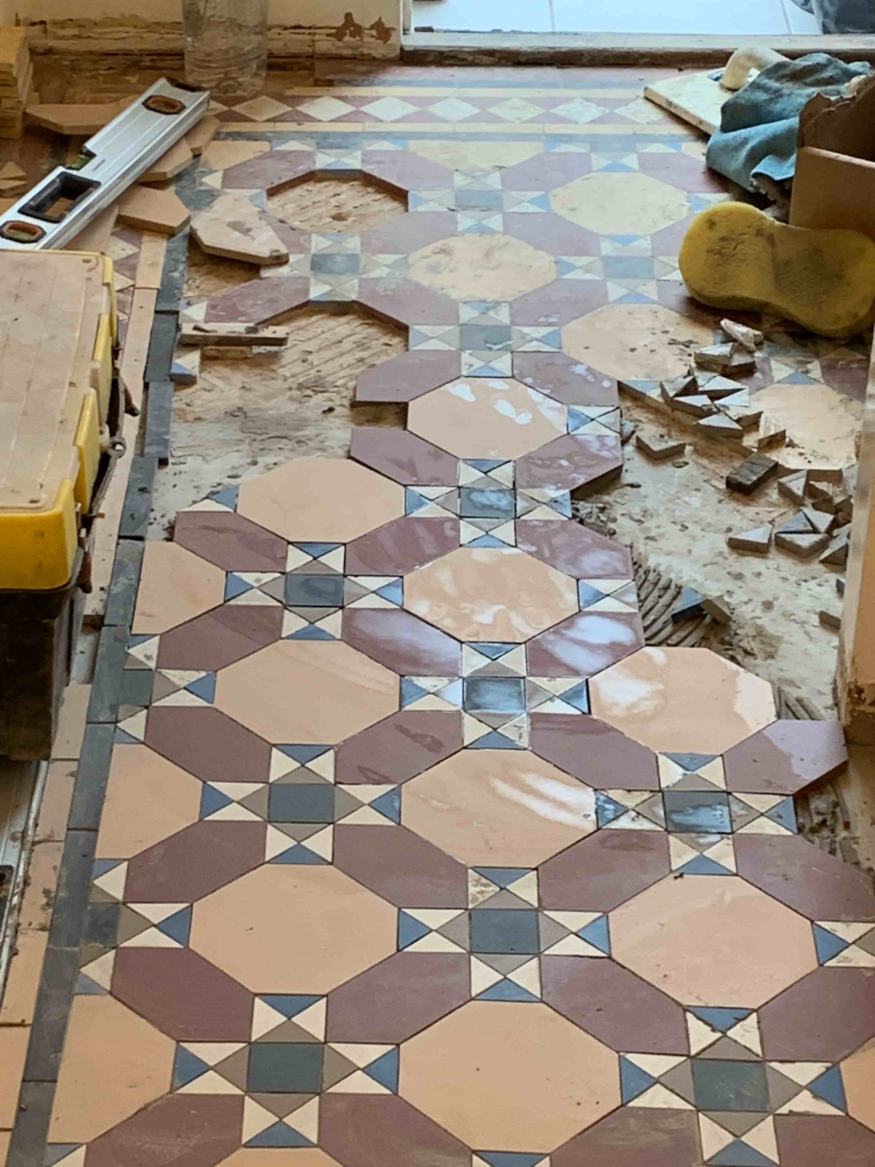 Victorian Hallway During Craven Dunnill Tile Rebuild Stoke Golding Nuneaton