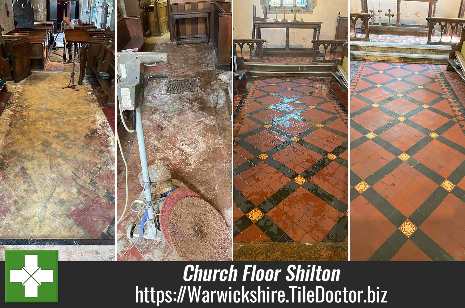 Minton Tiled Church Floor Restoration Shilton