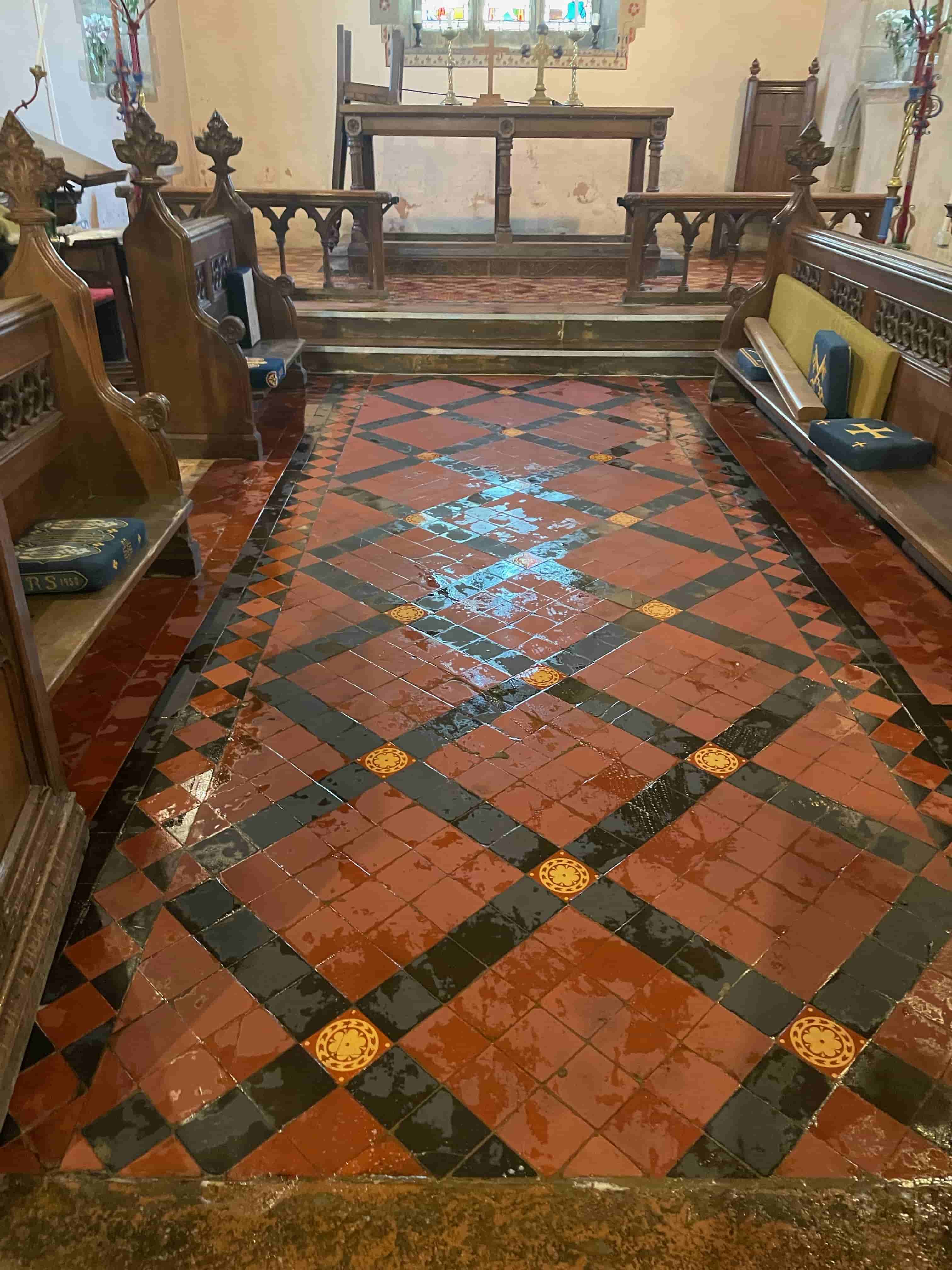 Tiled Floor During Restoration St. Andrews Church Shilton