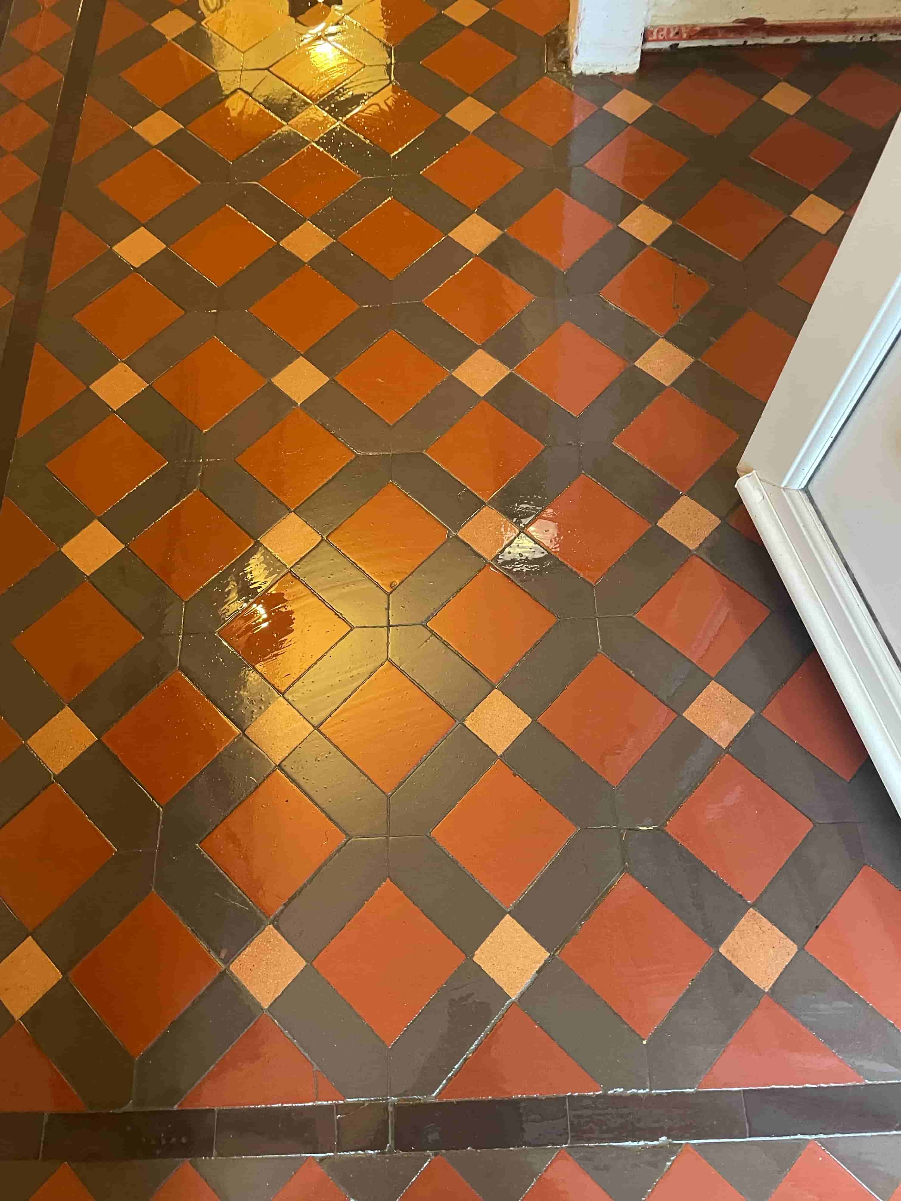 Edwardian Period Tiled Hallway Floor After Renovation Coundon Coventry