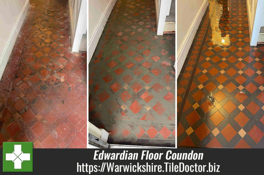 Edwardian Period Tiled Hallway Floor Renovation Coundon Coventry