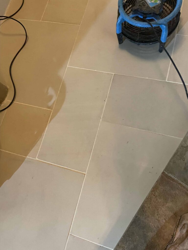 Limestone Floor Tile and Grout After Cleaning Southam